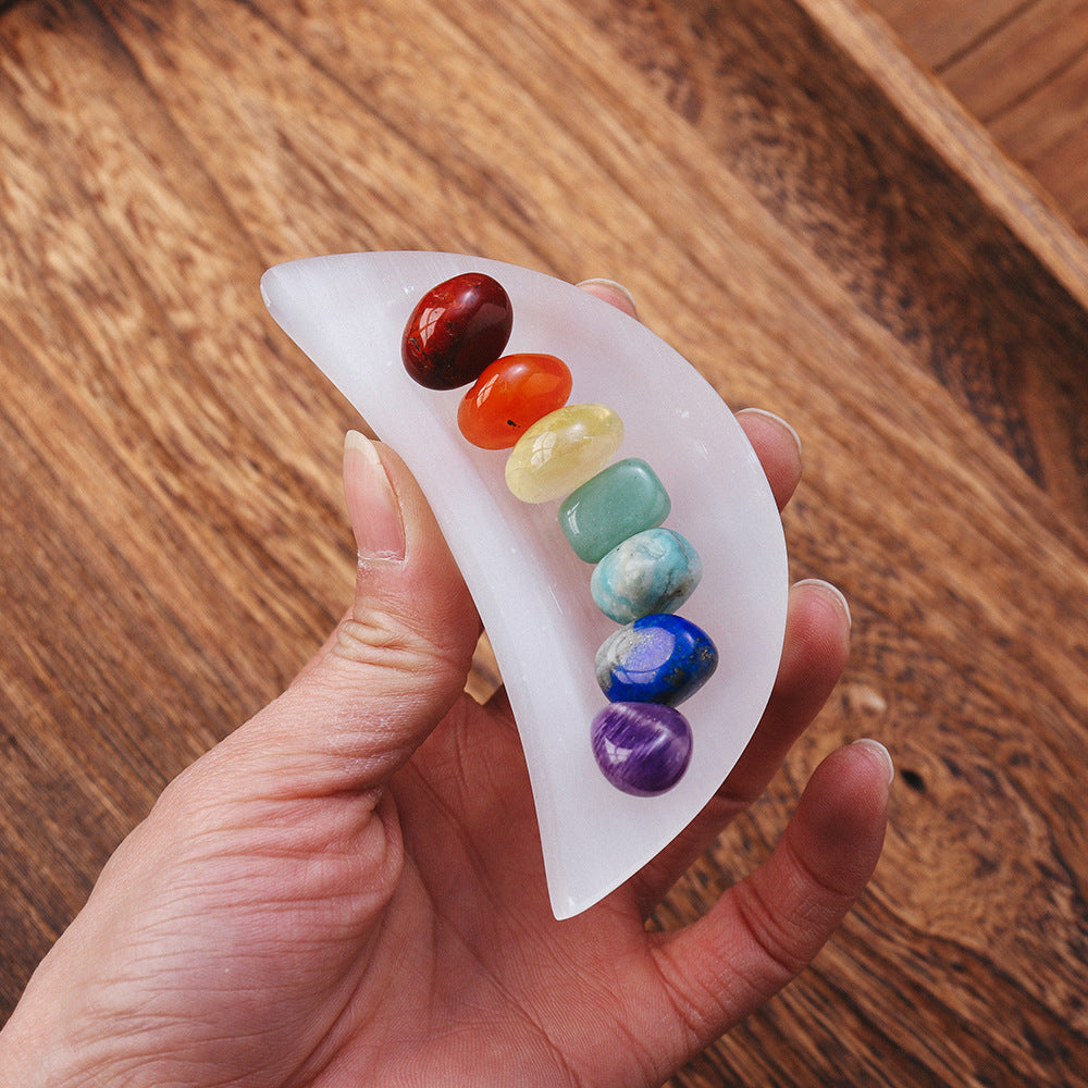 Selenite Moon Charging Plate – Crystal Cleansing & Chakra Alignment