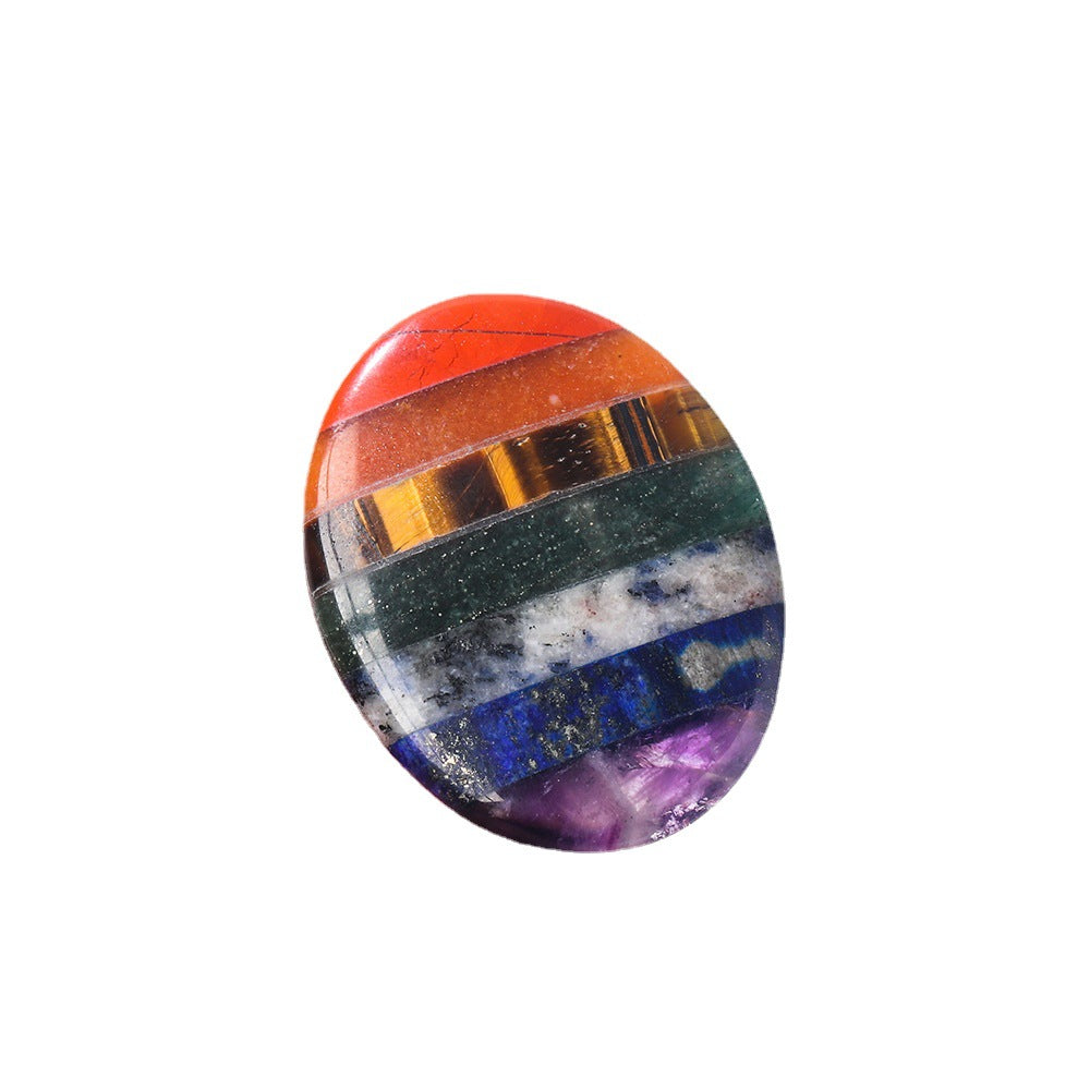 7 Chakra Crystal Palm Stone – Energy Healing & Meditation Balance Stone